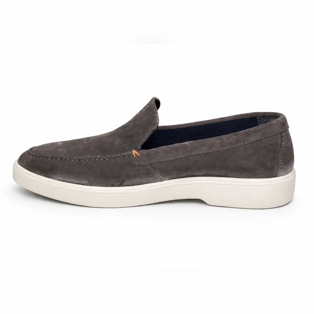 Franco Fortini Conner men's slip-on moc toe suede loafers grey Size 8.5